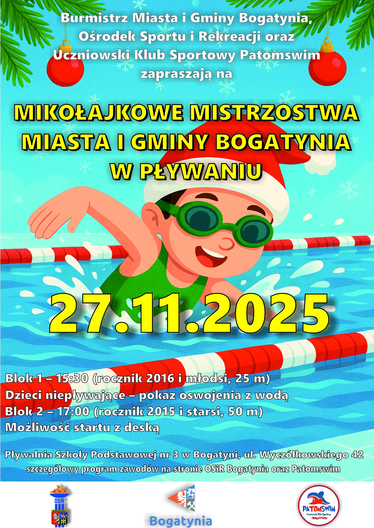 Mikołajkowe Mistrzostwa Miasta i Gminy Bogatynia w Pływaniu